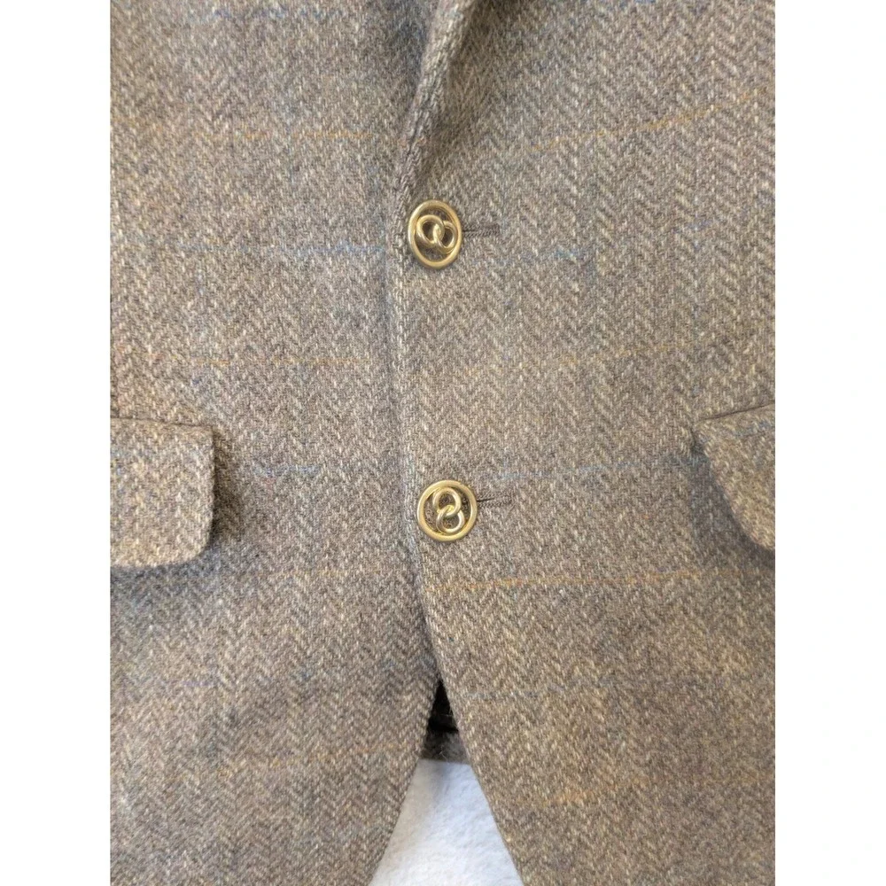 Botany 500 Blazer Men's M Brown Herringbone 2-Button Wool Tweed Sport Coat